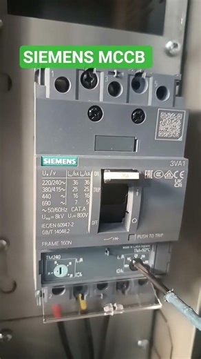 Siemens mccb setting current and Short circuit