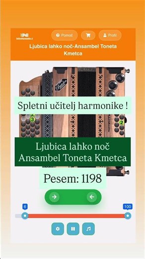 Ljubica lahko noč – Ansambel Toneta Kmetca | Učenje harmonike