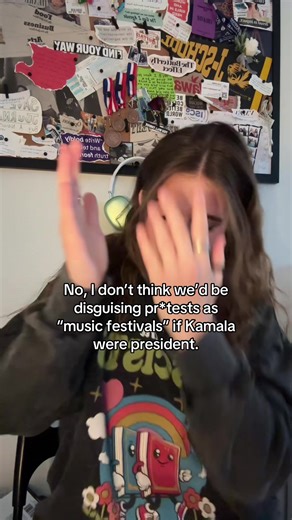 Suuuppeerr radical take but no, I don’t think the government would be sensoring the media is Harris were in charge!🤗 #protest #musicfestival #washingtondc #50501 #kamalaharris