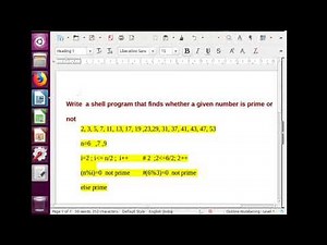 Shell program to find whether given number is prime or not in Linux operating system Hindi