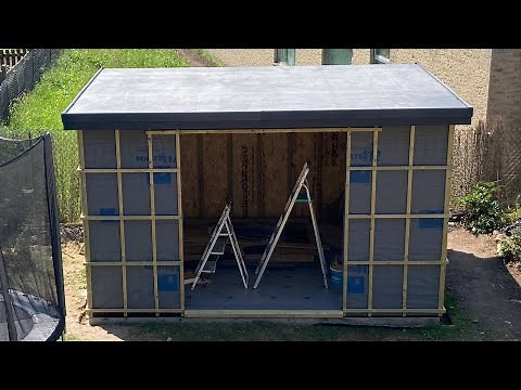 Adding breathable membrane and timber battens to DIY garden room