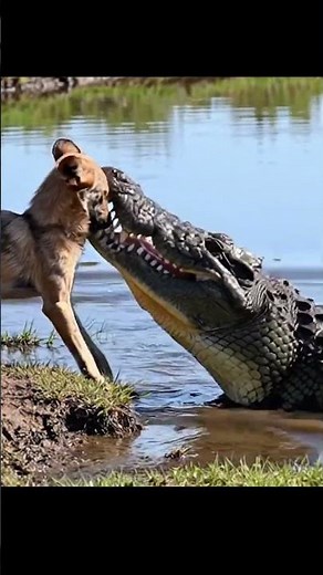 Short - Crocodile Attacks Wild Dog Drinks Water