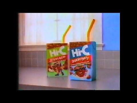 Hi-C juice boxes ad from 1990