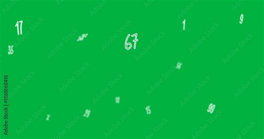 Digital animation of mathematical numbers and symbols floating against black background