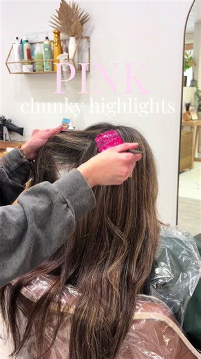 Dreamy Pink Chunky Highlights for a Bold Look