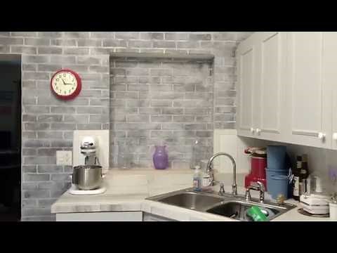 How To White Wash A Faux Brick Wall. DIY Project!