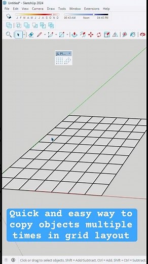 Quick and easy way to copy objects multiple times in grid layout #3d #sketchuptutorial #shortvideo