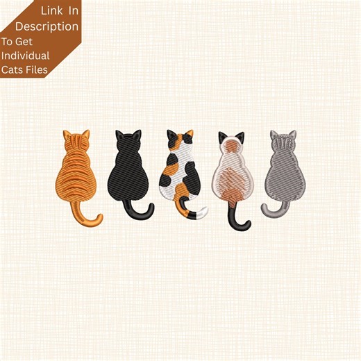 Cat Friends Embroidery Design: Cute Fill Stitch (5 Sizes) (digital Download) - Etsy