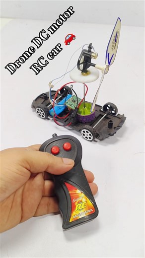 Remote control car with Drone DC motor / Upgrade Remote wali car / Making RC car • DC motor project