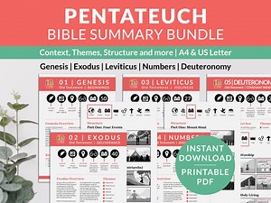 Bible Study Notes Pentateuch Printable Books of the Bible Breakdown Genesis - Deuteronomy Summary Biblical Studies Sheets Digital Download - Etsy