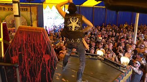86 reactions · 22 comments | Watch me swallow some steel in the Hellzapoppin Circus tent, if you Can handle it that is...  Blue Ridge was absolutely insane! 11 shows in 4 days, Massive crowds and a beautiful metal head community all coming togther as one. What more could this Freak ask for! This was definitely one of our Biggest Crowds! 落  #Hellzapoppin #faceyourfearstour #blueridgerockfestival2021 | Auzzy Blood | Facebook