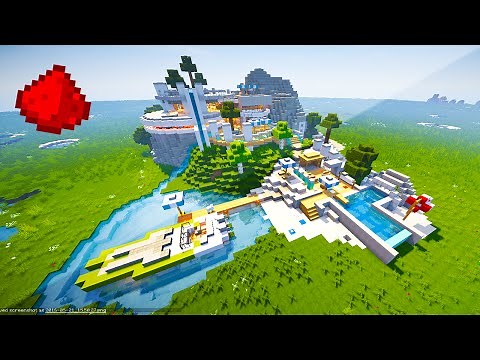 REDSTONE MOUNTAIN HOUSE!! - Minecraft Maps (Redstone Modern House)