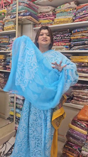 Pure shifon georgette chikonkari saree 81002 11729 what's app number Shreyasti Boutique | Shreyasti Boutique