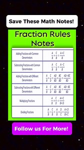 11K views · 89 reactions | Very Useful Fractions Rules Math Notes ...