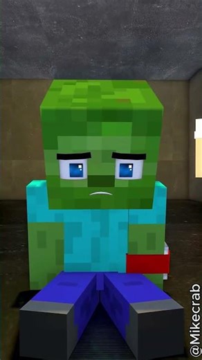 Baby Zombie Become Herobrine ☠️ #minecraft #shorts #shortsfeed #gaming #mikecrab