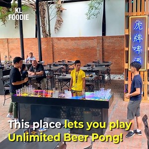 Refill your cup of booze from the table itself as you play unlimited beer pong! | KL Foodie