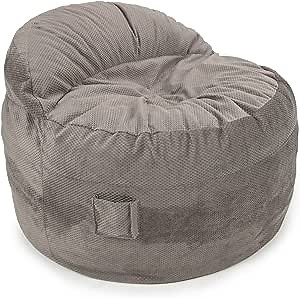 CordaRoy's NEST Gaming Bean Bag Chair-Convertible Bean Bag Chair -Washable Chenille Cover with Pockets for Remote,Controllers-for Living Room,Basement-Full Size-Charcoal|Made in the USA