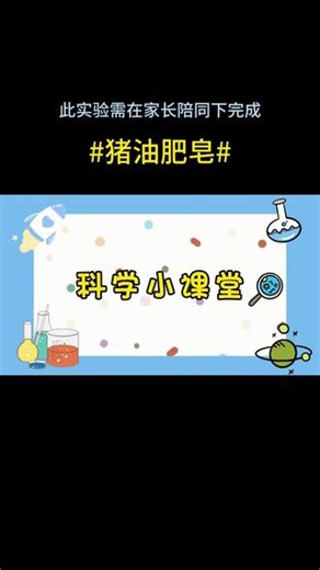 科学小实验第1599期——猪油肥皂 #科学小实验 #亲子实验 #在家做实验 #物理启蒙 #小实验大道理