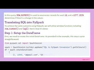 Converting SQL Queries to PySpark: A Practical Guide Using Row_Number and Lag Functions