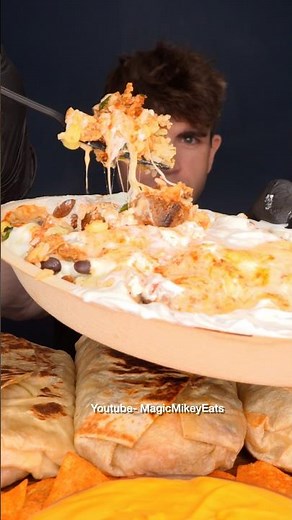 GIANT Chipotle Bowl (extra cheese chips & sour cream) #asmr #mukbang