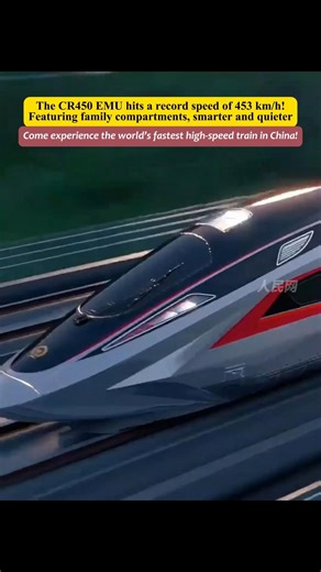 35K views · 936 reactions | The #CR450 EMU hits a record speed of 453 km/h! Featuring family compartments and smarter, quieter design! Come experience the world’s fastest high-speed train in #China! #highspeedtrain #ChinaTravel #HenanTravel | Discover Henan | Facebook