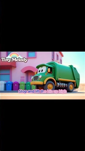 Garbage Truck Clean-Up Fun 🚛✨ Lift, Dump & Help the City! | Tiny Melody Shorts