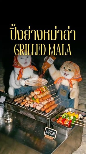 ปิ้งย่างหม่าล่า - Mala Grilled Skewers