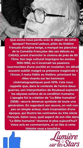 Pourquoi Fernand Ledoux n'a jamais eu de César? Vraie raison
