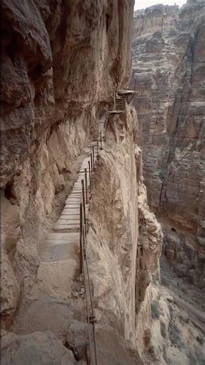A Canyon Has a Man-Made Walkway Suspended Over Open Air