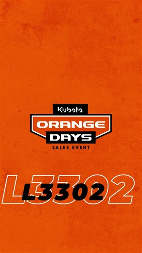 16K views · 128 reactions | Unlock a world of savings with Kubota's Orange Days Deals! Drive home the L3302 with $0 DOWN, 0% A.P.R. for up to 84 months, or save up to $3,300 on select L Series tractors. Connect with your local dealer today, this exclusive Kubota Orange Days offer ends on 06/30/2024! #KubotaCountry #KubotaUSA #Kubota #KubotaOrangeDays #OrangeDays #KubotaTractor #CompactTractor | Kubota Tractor Corporation | Facebook