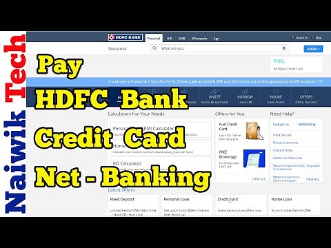 How to Pay HDFC Bank Credit Card Bill via Net Banking