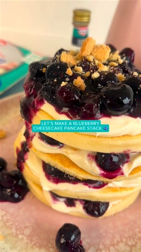 PANCAKE DAY INCOMING 🥞 Our easy to follow Blueberry Pancake Stack recipe is a must-try if you’ve got a sweet tooth 🫐 Save to try at home! this #pancakeday, 17th Feb 😍 #blueberry #cheesecake #pancake #baking | Dr. Oetker Baking