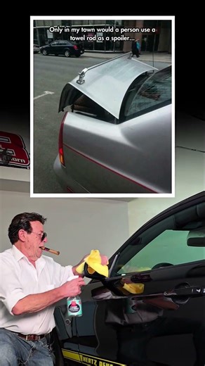 Towel rod car spoiler 🤣 #modified #mod #factory #funny #mechanic #shorts #funny #racecar #fail #lol