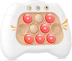 Light Up Bubble Pop Fidget Toy, Electronic Quick Push Game Console, Cool Birthday Gifts for 6 7 8 9 10-12 Year Boys and Girls Pop Up Stress Toy, Concentration Puzzle Game for Family Party, Road Trip