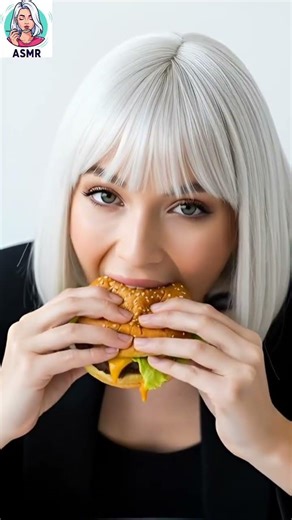 Juicy Burger ASMR Eating Sounds | Ultimate Cheeseburger Crunch & Close-Up Bites #asmr #asmrshorts