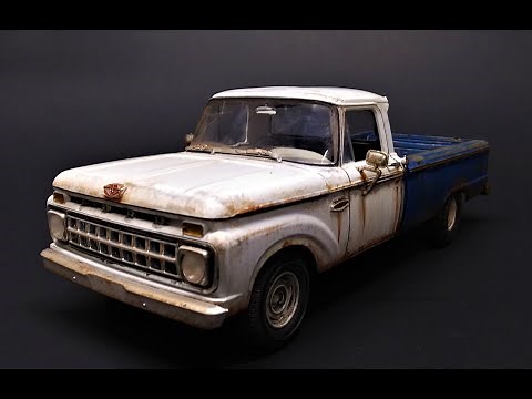 1965 Ford F100 Custom Cab Styleside Long Bed Pickup 1/25 Scale Model Kit Build Review Moebius