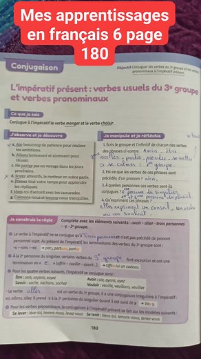 Mes apprentissages en français 6 page 189 الفرنسية المستوى السادس الصفحه 180 #الابتدائي #بارطاج #francais #grammaire #الفرنسية | Maza éducation للتعليم