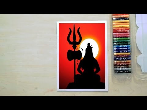 How To Draw Lord Shiva Easy/Maha Shivaratri Special/Mahadev Drawing with Oil Pastels