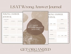 LSAT Wrong Answer Journal, PT Tracker, and Study Tracker Notebook (PDF) - Etsy