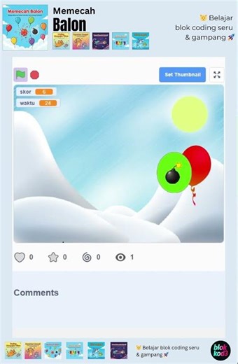 Game Pecah Balon 🎈 Dibuat Pakai Scratch