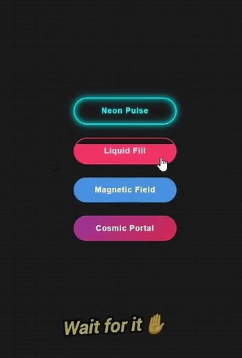 4 Mind-Blowing CSS Button Hover Effects 🚀 | Pure CSS UI Animation #shorts