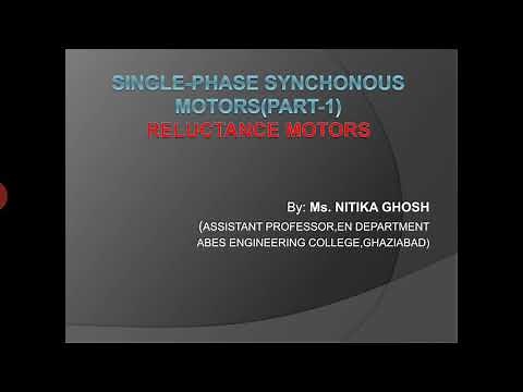 Single phase synchronous motor part -1 (reluctance motor)