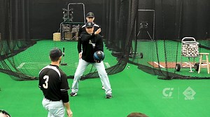 Key Drill Focuses: 🔑 Posture 🔑 Athleticism 🔑 Stability 🔑 Strength in legs Manager Andy Schatzley of the Rocket City Trash Pandas has players demonstrate the Med-Ball Ground Balls Drill. Watch more infield clips here: https://bit.ly/3wNUftA | Baseball Coaches Insider