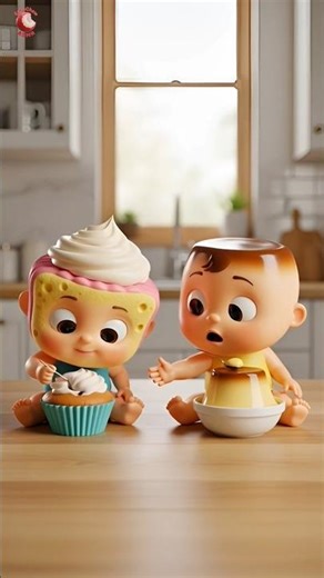 Dessert ASMR Eating: Cupcake Baby & Pudding Baby