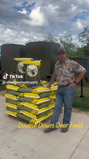 2.5K views · 63 reactions | Russell Feed and Supply carries Double Down Deer Feed products at all their locations. Stop by to meet these nice folks and pick up some of our Custom Blend 20% protein, Double Down Deer Feed! They also carry our Minerals and Attractants. | Double Down Deer Feed | Facebook
