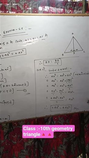 Class :-10th maths shorts Triangle🔺🔺🔺