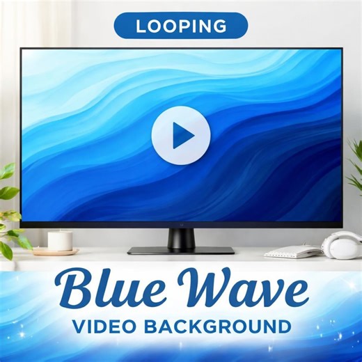 Ocean Loop Video | Blue Abstract Ocean Waves Seamless Background | Calming Blue Animated Loop for Video Projects & Streams - Etsy Australia