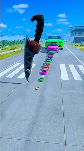 Colorful Small To Giant Cars vs Hammer #136