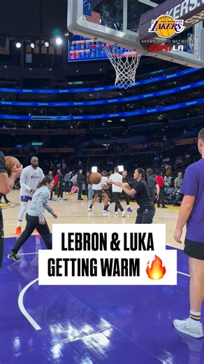 LeBron and Luka locking in pregame 🤝 Listen to Lakers vs. Kings tonight at 6:30 PM on ESPN LA 710 📻 | ESPN Los Angeles