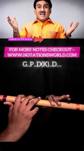 Jethalal BGM Flute Cover + Notes | Taarak Mehta Ka Ooltah Chashmah | #flutetutorial #flutenotes